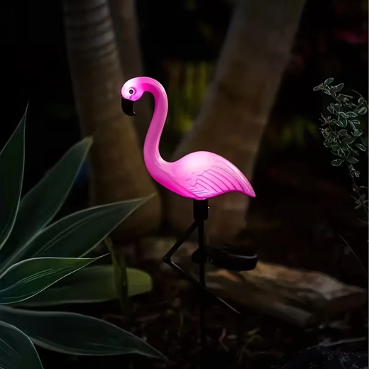 Lampe LED de jardin solaire en forme de flamant rose 53 cm
