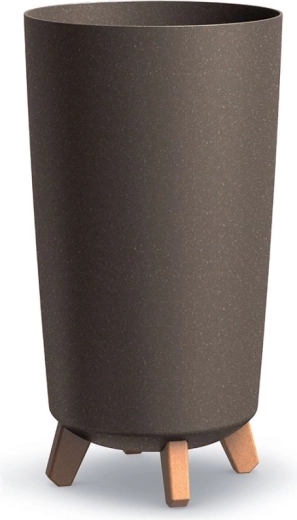 Pot de fleurs Tubus Slim Eco Wood, couleur café, 19,5 × 36,5 cm