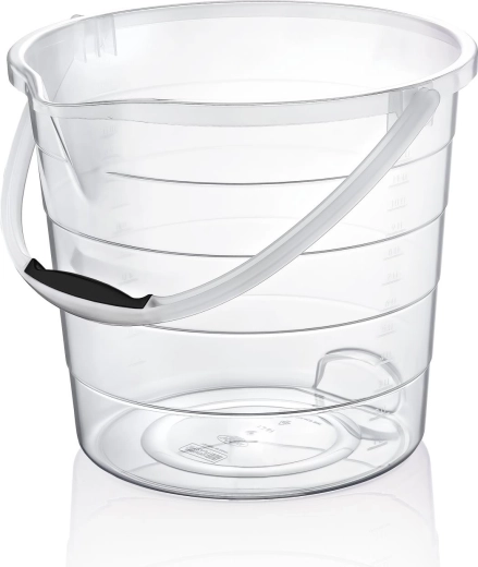 Seau en plastique transparent 15 l avec graduation