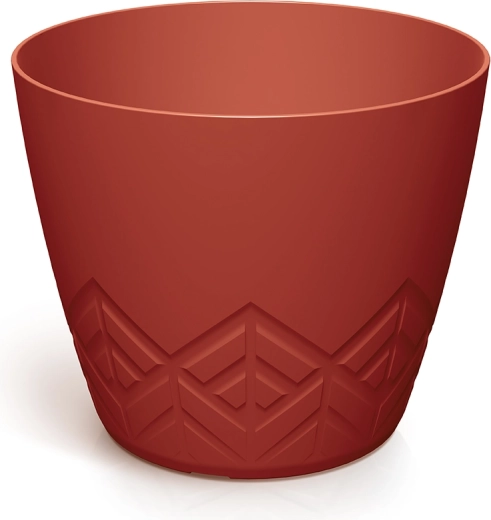 Pot de fleurs en plastique couleur rouge rétro 17,8 cm