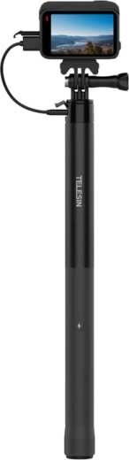 Perche à selfie avec powerbank pour caméras d’action et smartphones Telesin