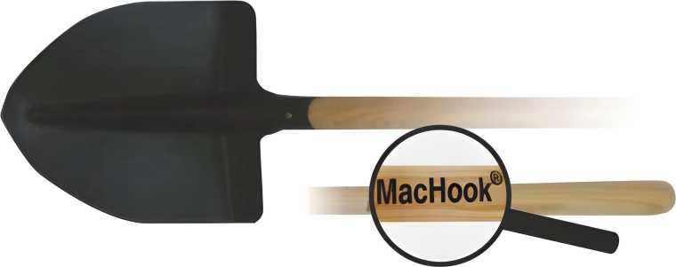 MacHook pelle cœur avec manche en bois 130 cm