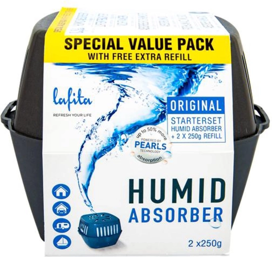 Absorbeur d’humidité LAFITA avec recharges 2×250 g