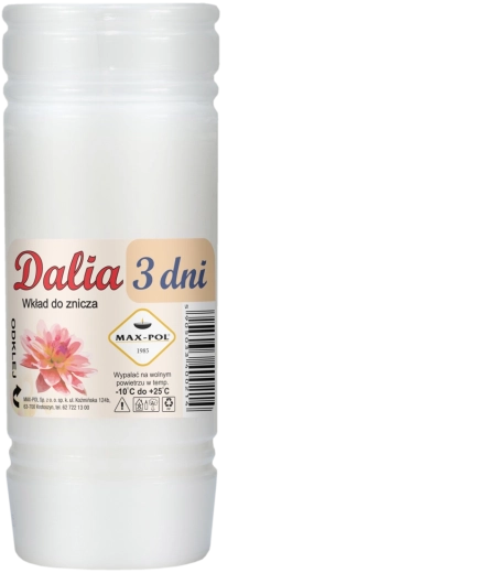 Lot de 10 recharges de paraffine Dalia 15 cm, durée de combustion 72 h