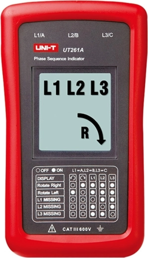 Testeur Uni-T UT261A de séquence des phases et de sens de rotation du moteur