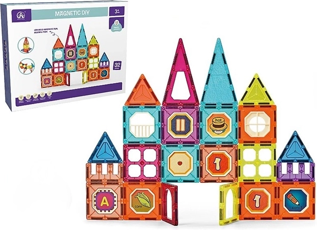 Jeu de construction magnétique pour enfants – 32 pièces