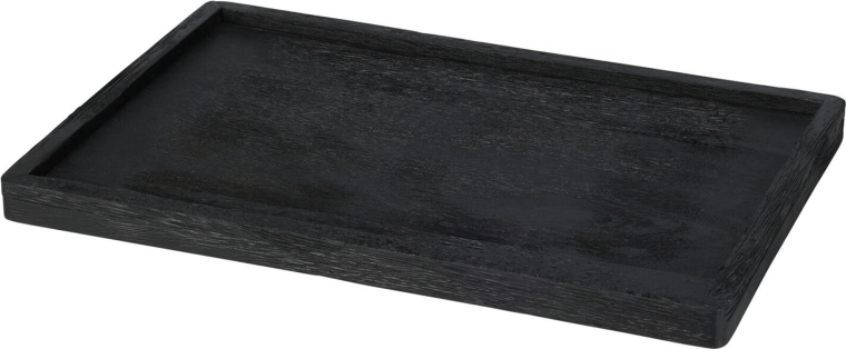 Plateau décoratif en bois 30 × 20 × 2,5 cm – noir
