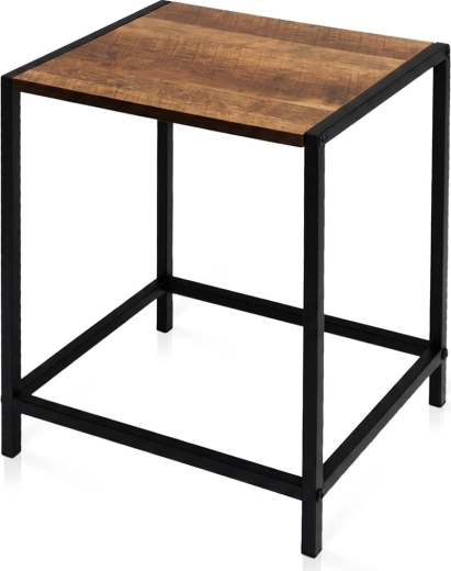 Table d’appoint pliable en métal avec plateau en MDF 32,5 × 28 × 37,5 cm