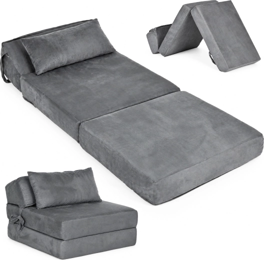 Fauteuil pliable en mousse et matelas 2 en 1 ModernHome 190 × 70 cm