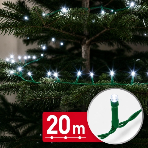 Guirlande lumineuse LED de 20 m avec 400 LED blanc froid