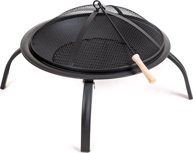 Brasero de jardin métallique Plate avec couvercle, 55 cm