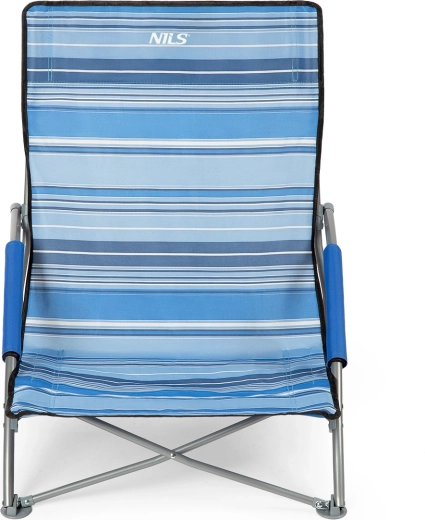 Fauteuil de plage pliant NILS Camp, bleu-blanc