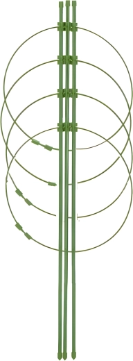 Tuteur circulaire pour plantes, 90 cm, 4 anneaux, vert