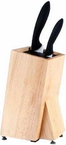 Bloc à couteaux BRILLANTE en bois d’hévéa avec insert à poils