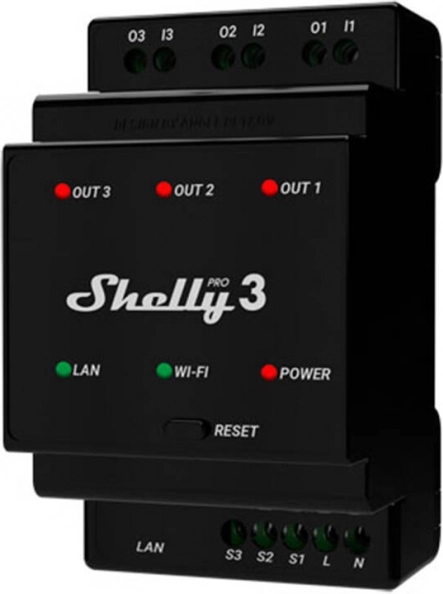Shelly Pro 3 relais pour rail DIN