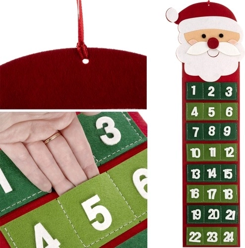Calendrier de l'Avent en textile avec Père Noël