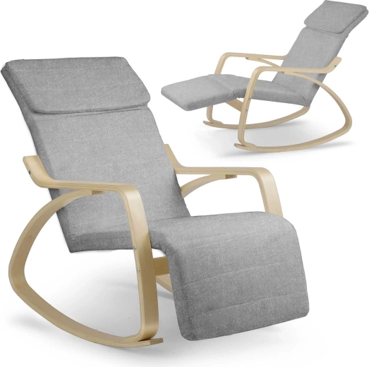 Fauteuil relax à bascule Suzi gris clair