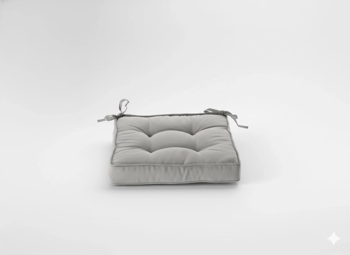 Coussin de chaise rembourré 40 × 40 × 6 cm gris clair