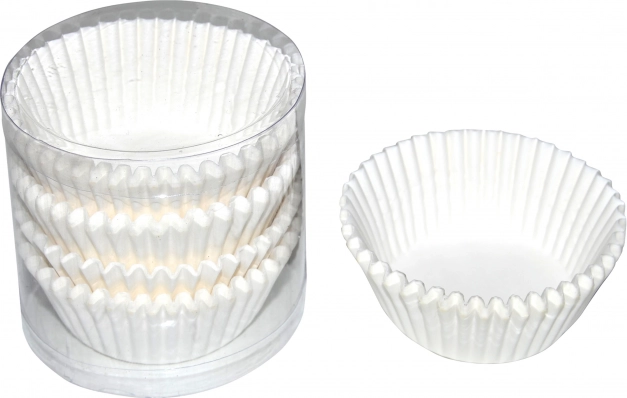 Caissettes pâtissières blanches, diamètre 4,5 cm, hauteur 3 cm, 100 pièces