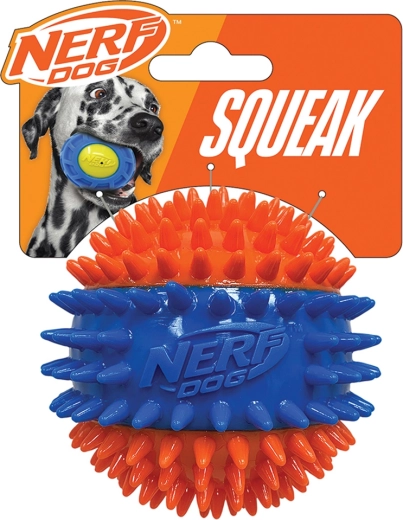 Balle couineuse Nerf Dog à picots 6,9 cm