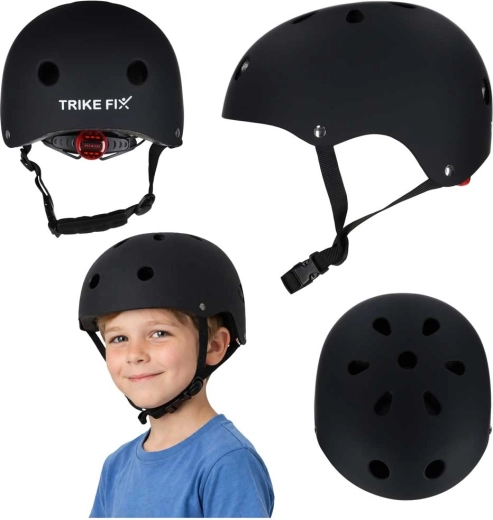 Casque cycliste enfant TRIKE FIX avec LED, taille S 48–54 cm, noir
