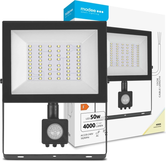Projecteur LED Modee série E avec capteur 50 W, 120°, 4000 lm, blanc neutre