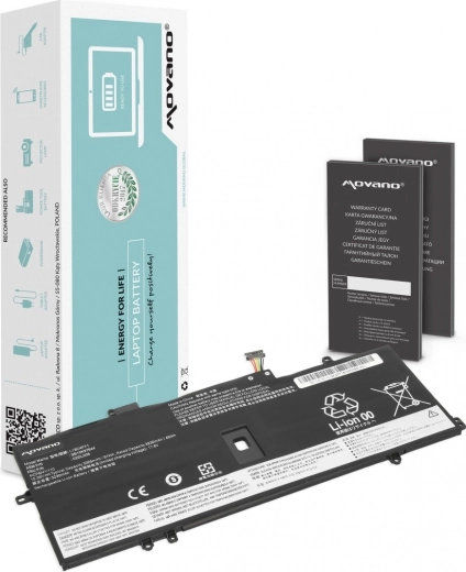 Batterie Movano pour Lenovo ThinkPad X1 Yoga 4/5 et ThinkPad X1 Carbon 7/8 (3325 mAh, 51 Wh)