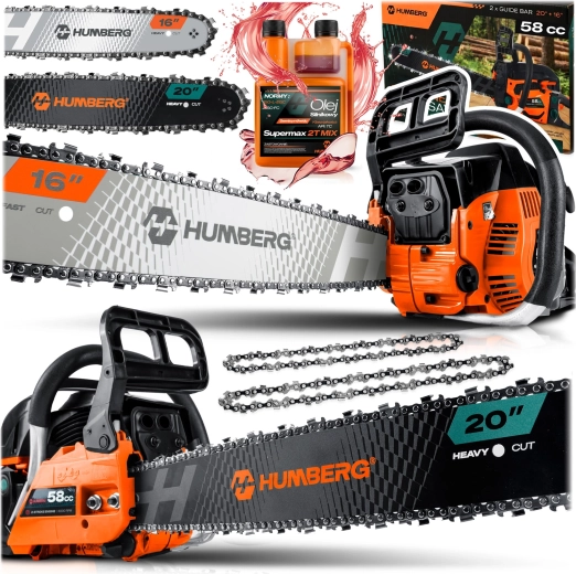 Tronçonneuse à essence Humberg HM-662 16/20" + huile 2T