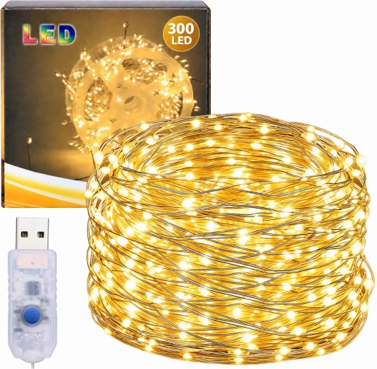 Guirlande lumineuse de Noël sur fil avec 300 LED, 9 m