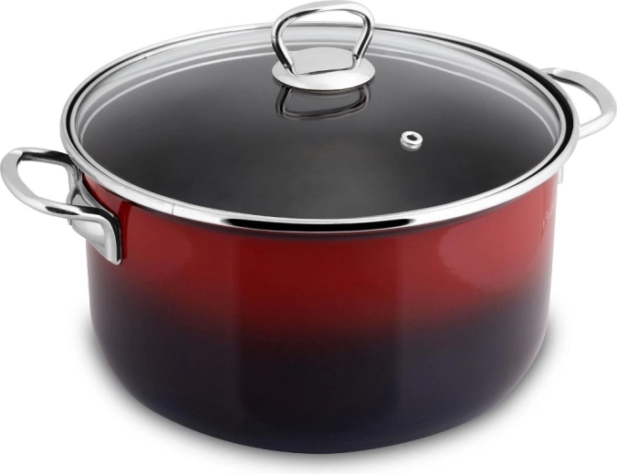Marmite émaillée Lamart avec couvercle, 24 cm