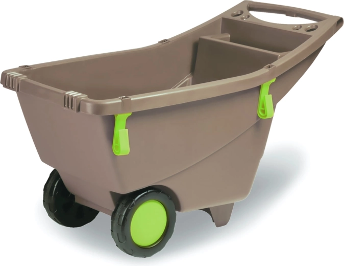 Brouette de jardin 140 l avec double roue et étagère