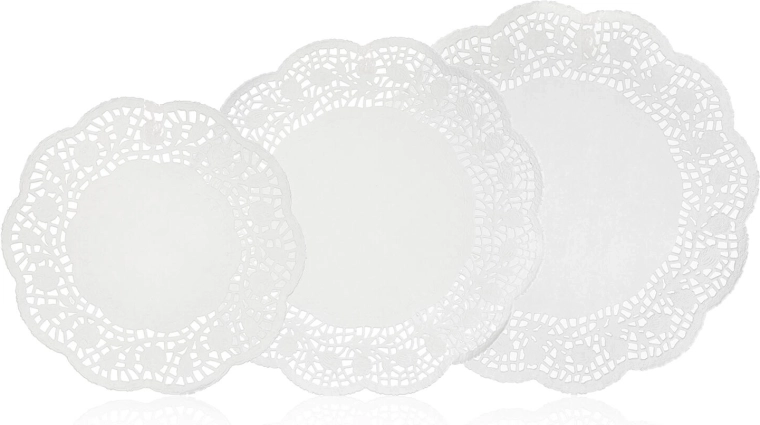 Nappes dentelées en papier CULINARIA pour gâteaux – rondes, assortiment de diamètres 21,5/26,5/30 cm, 18 pièces
