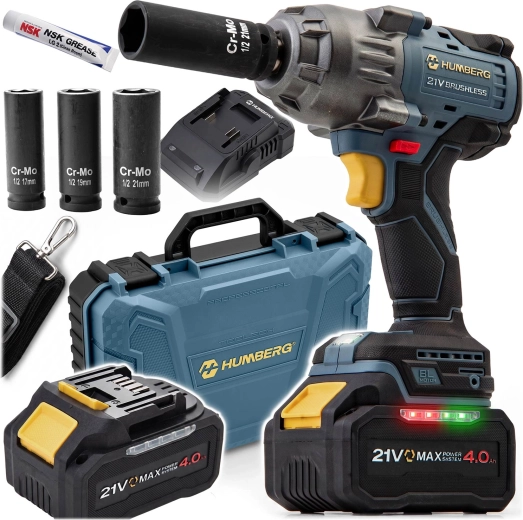 Boulonneuse à chocs sans fil Humberg 21 V 850 Nm avec coffret
