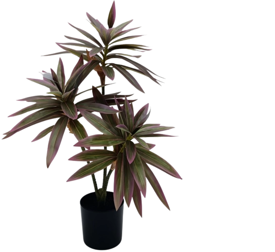 Bambou artificiel en pot rose-vert 65 cm
