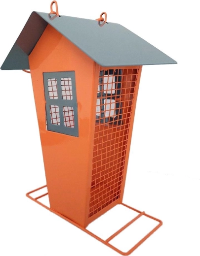 Mangeoire à oiseaux maison en métal