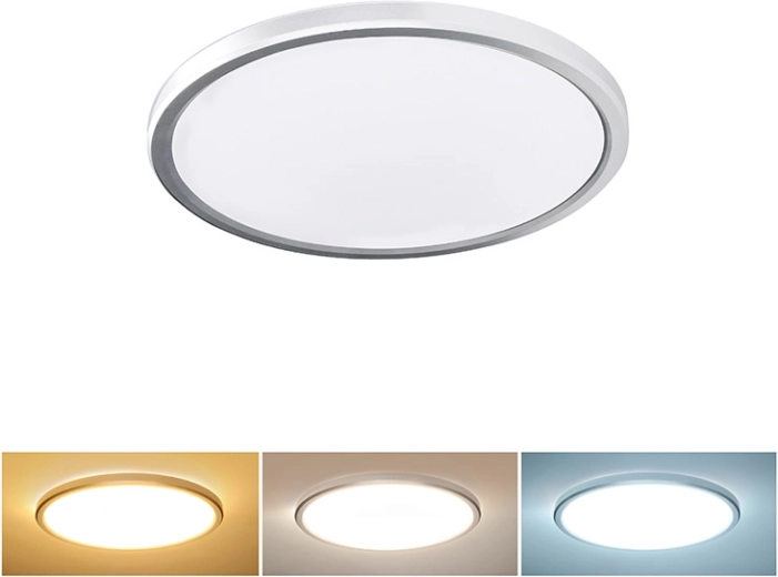 Luminaire LED de plafond et mural Solight Acate IP54 18 W 1620 lm 22 cm argenté