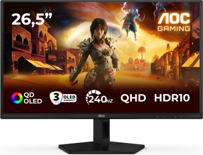 Moniteur gaming 26,5" QD‑OLED 240 Hz avec HDMI et DisplayPort