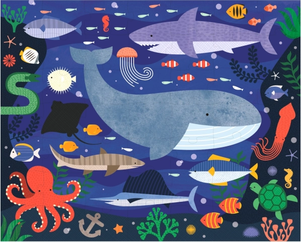 Puzzle recto verso sous la mer