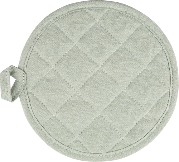 Manique de cuisine ronde Ø 18 cm en coton vert sauge