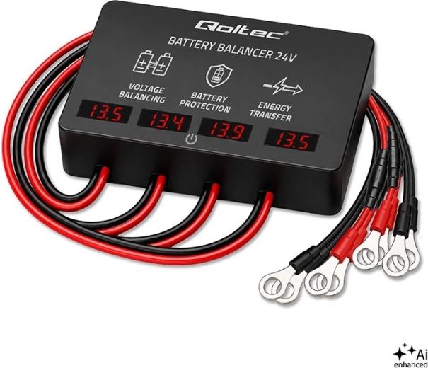 Équilibreur de tension 48 V pour accumulateurs 4× 12 V 10 A avec afficheur LED
