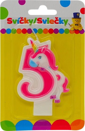 Bougie d’anniversaire licorne numéro 5