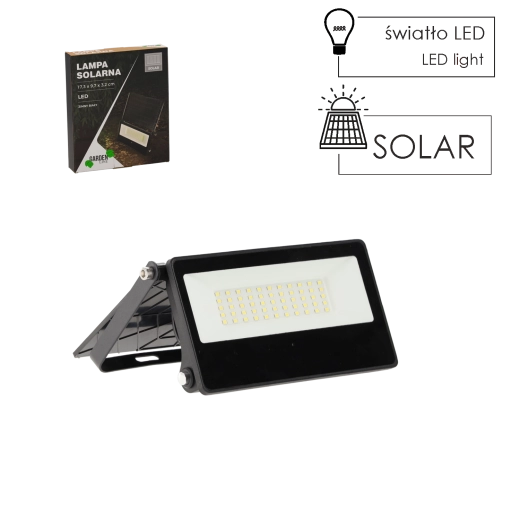 Projecteur LED solaire 20 W noir