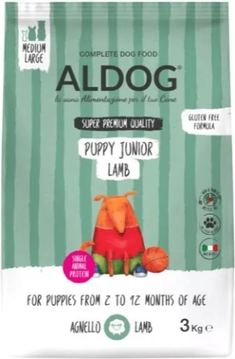 Aldog Puppy-Junior agneau pour chiots de races moyennes et grandes 3 kg