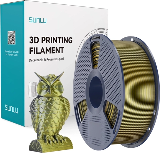 Filament Sunlu PLA+ Silk bicolore noir et or