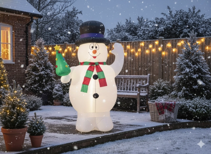 Bonhomme de neige gonflable avec éclairage LED 240 cm