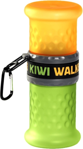 Bouteille de voyage 2-en-1 pour chiens KiwiWalker – Jaune-verte