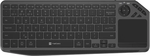 clavier sans fil avec touchpad pour smart tv natec turbot 2 bt + 2,4 ghz