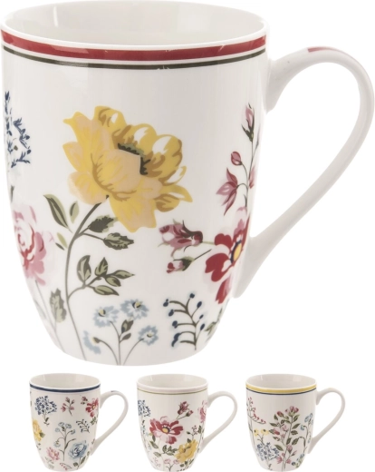 Mug en porcelaine motif floral 350 ml – assortis de décors