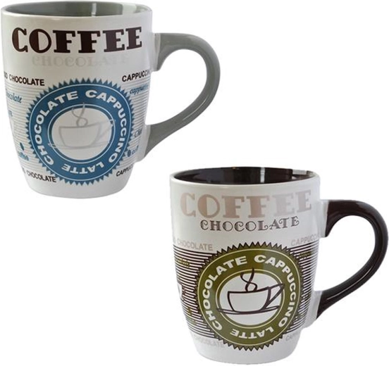Mug en céramique TORO 350 ml café – vert/bleu