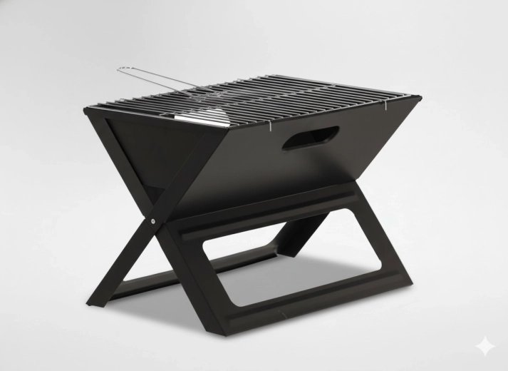 Barbecue pliant portable au charbon de bois 44 × 28,5 × 36 cm